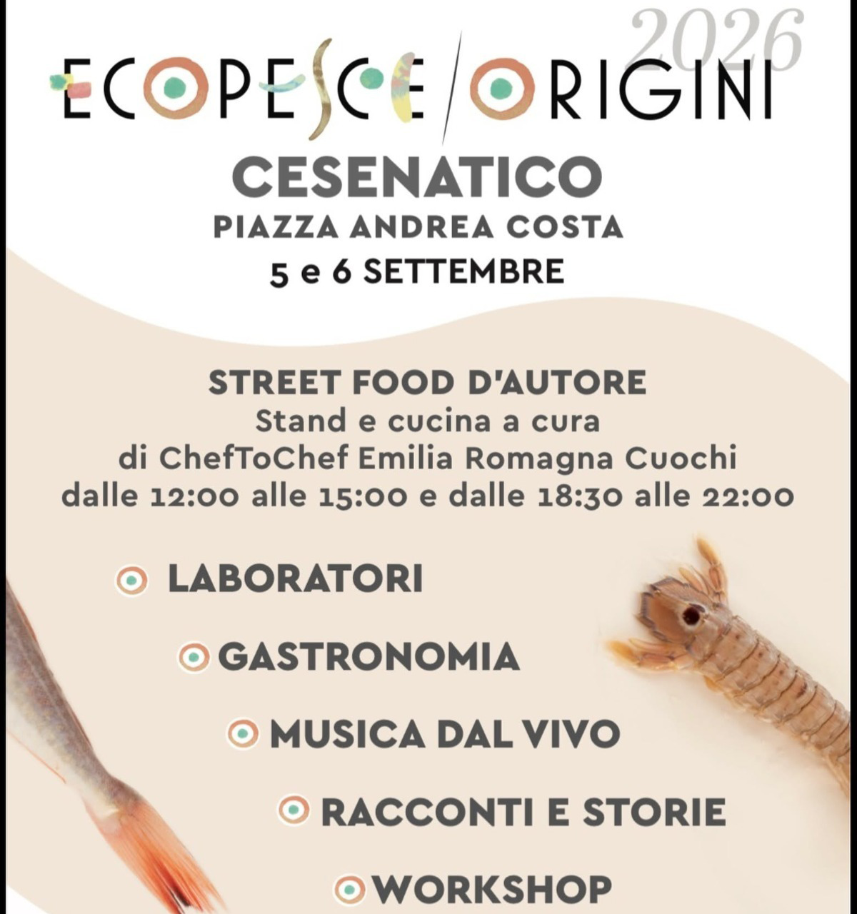 Evento ECOPESCE. Sabato 5 e domenica 6 settembre a Cesenatico